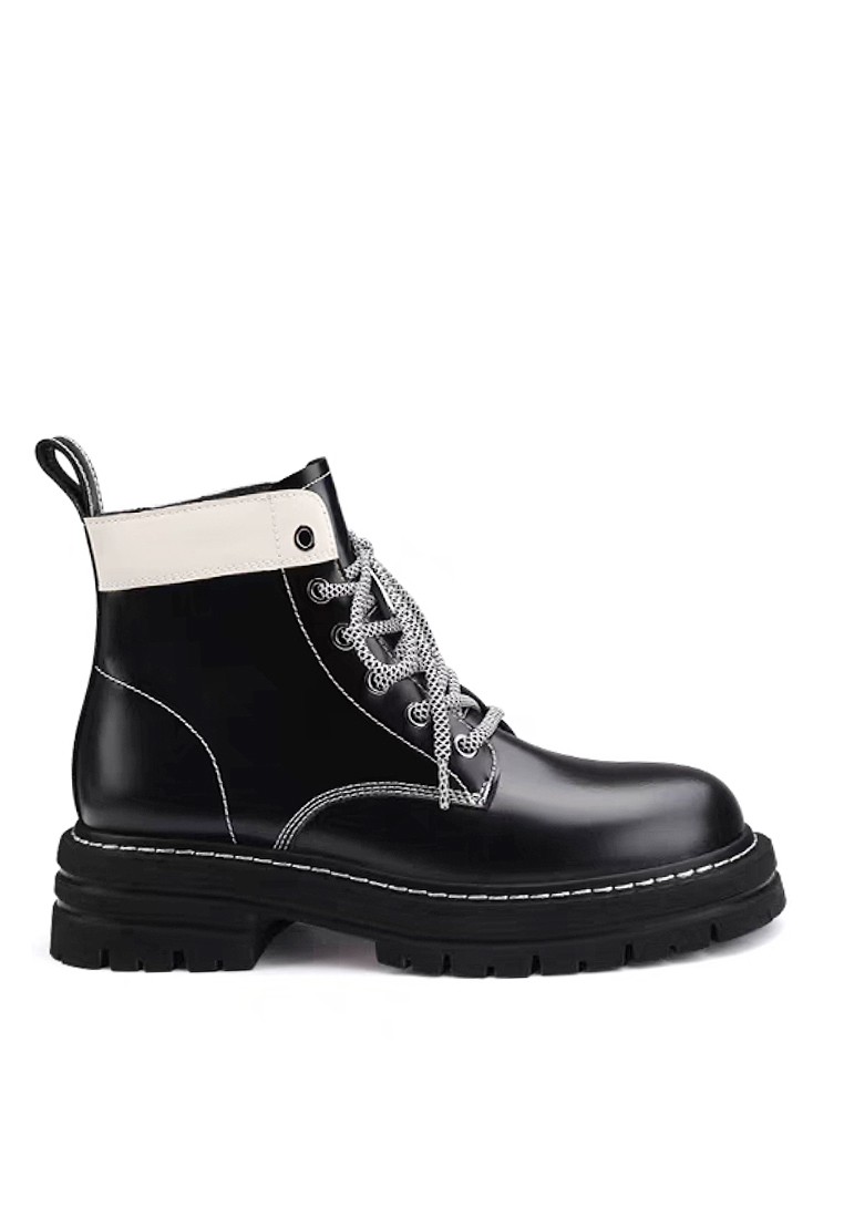 VANSA Colorblock Lace Up Platform Martin Boots VSW-B393-113