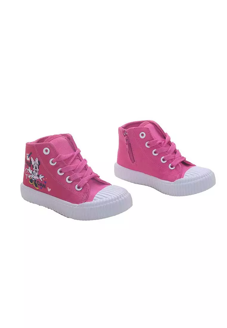 Disney Minnie Sepatu Anak Canvas Hi Cut Minnie Mouse Pink