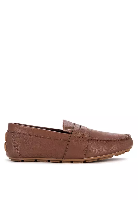 Men's Wave Driver Penny Loafers Brown