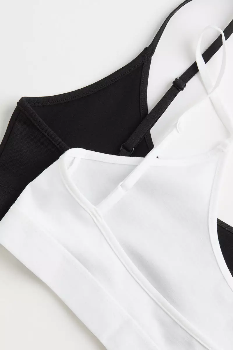 H&M 2-pack Non-padded Cotton Bra Tops