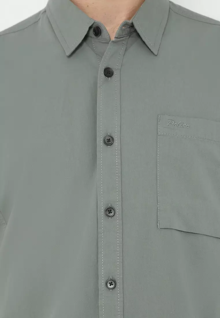 POLICE Kemeja Polos Cotton Regular Fit Pria