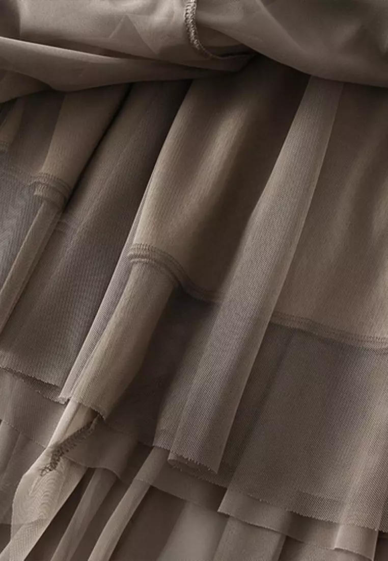 Ruffles Gauze Maxi Skirt AF-D8808