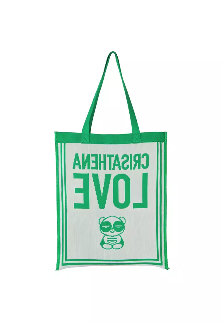 Love Chill Panda Tote Bag for Women in Green