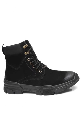 Twenty Eight Shoes black Chunky Leather Lace up Boots MC88 ECC3ESH051AA59GS_1