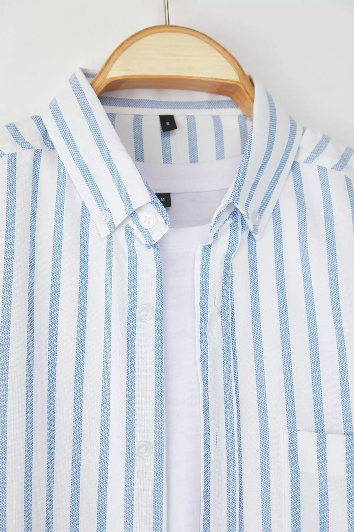 Grey-Blue Regular Fit Striped Oxford Easy Iron Men's Shirt TMNSS25GO00078