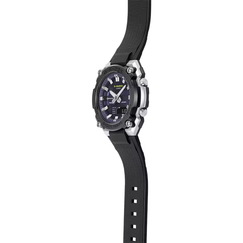 Jam Tangan Pria Casio G-Shock GST-B600A-1A6DR G-Steel Smallest Tough Solar Digital Analog Dial Black Resin Band