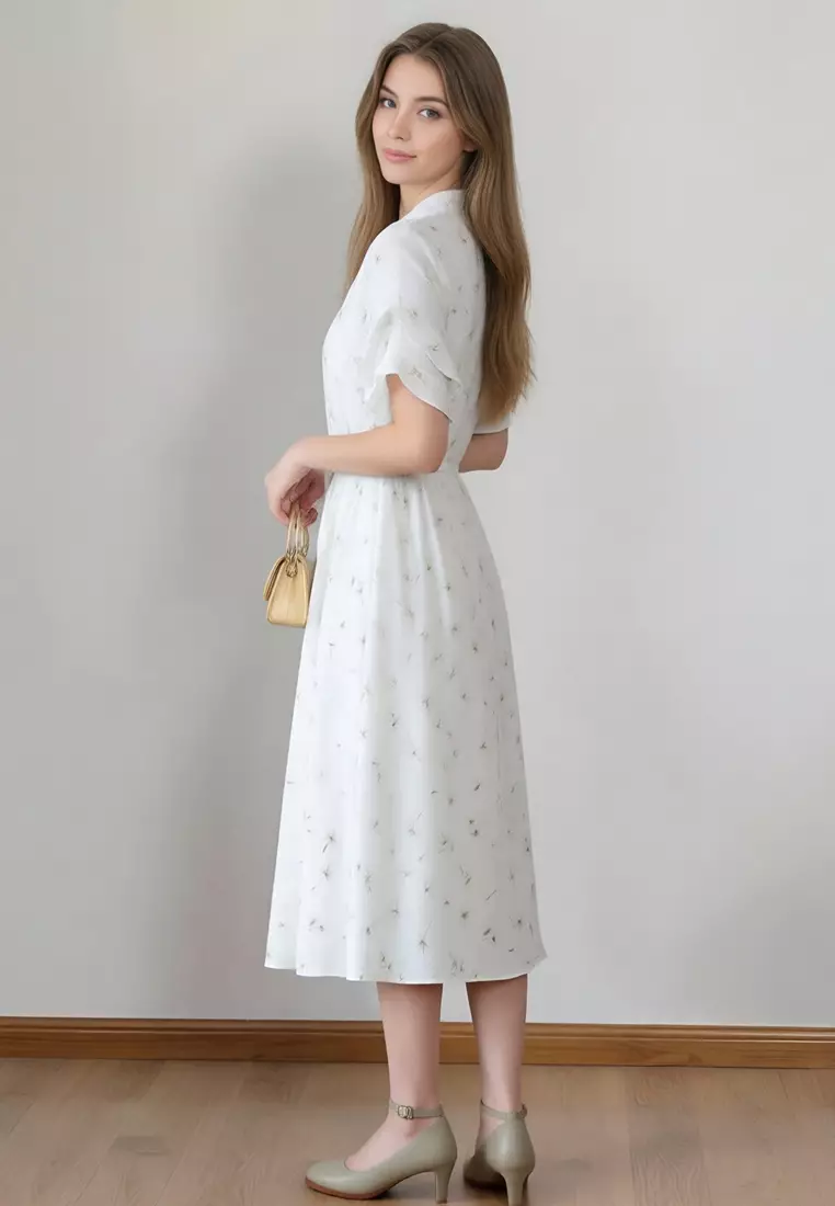 印花雪紡連身裙