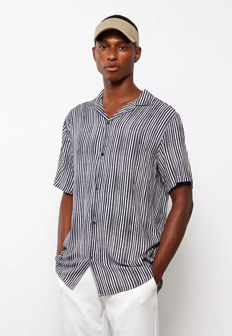 Mens striped discount shirt short sleeve