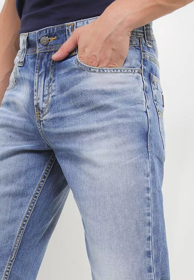 Straight Fit Denim Pants Cfs094E