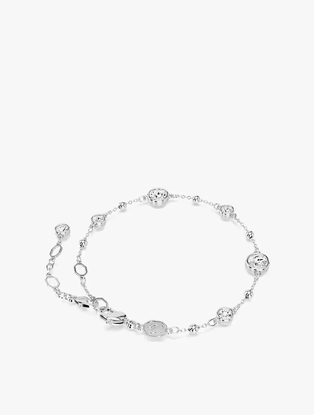 Imber Bracelet, Round Cut, White, Rhodium Plated - M - White