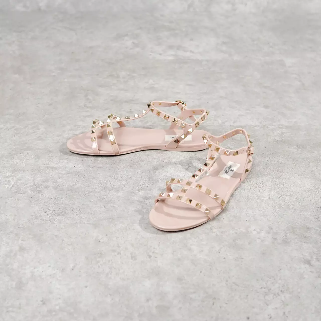 Sandal VALENTINO ROCKSTUD STRAP ANKLE JELLY NUDE 100% ORIGINAL