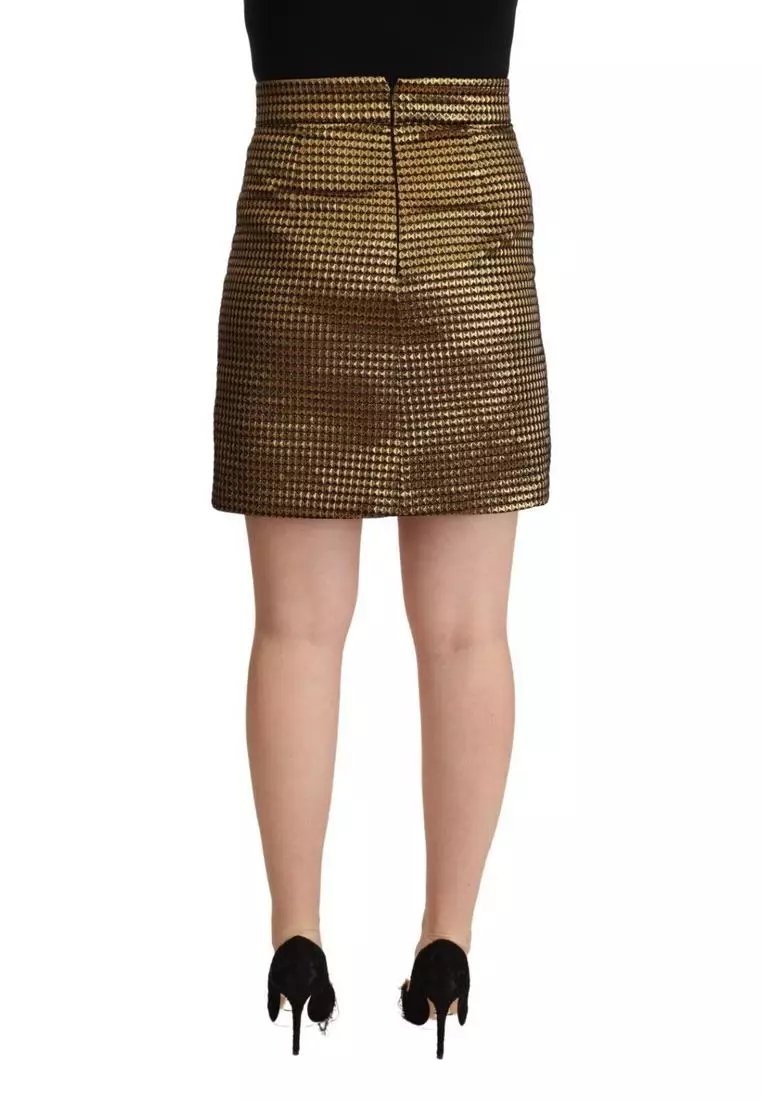 Buy BOUTIQUE MOSCHINO Mini Skirt Gold Tweed 2025 Online | ZALORA