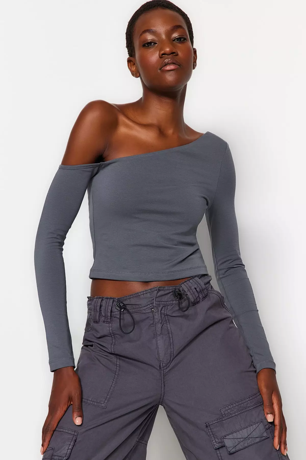 Asymmetrical Fitted Crop Top