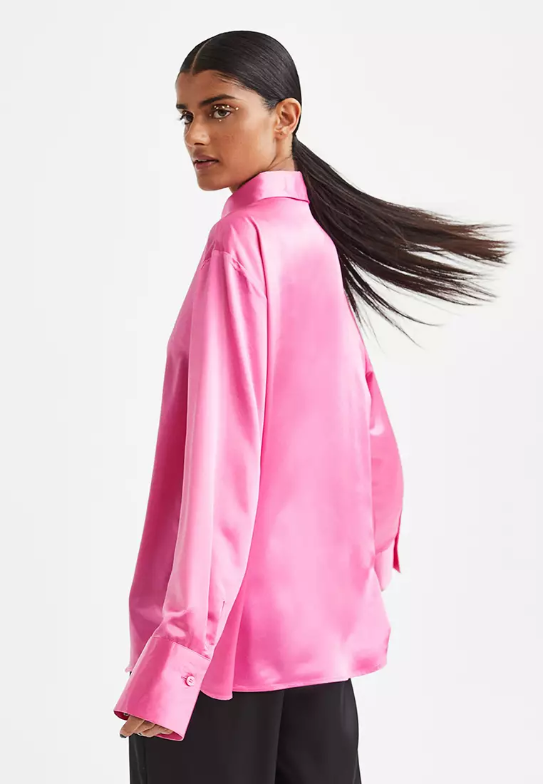 H&m on sale satin shirt