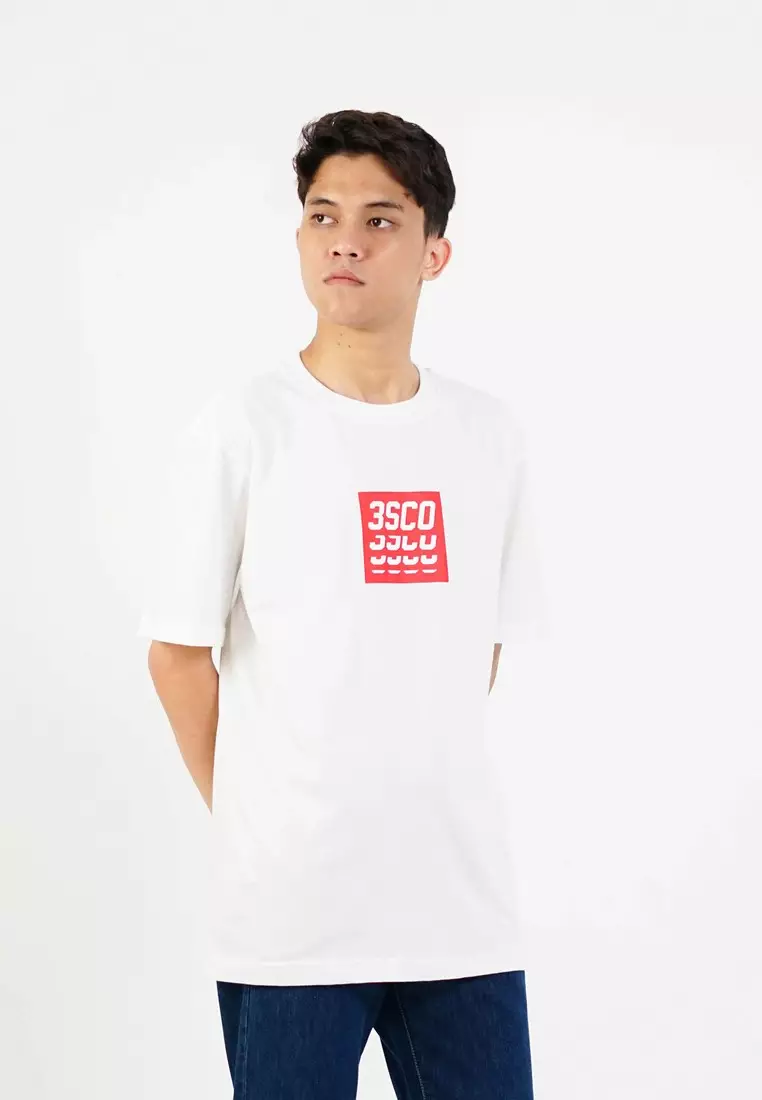 3Second Men's T-Shirt Short Sleeve Regular Fit Cotton Logo Script Phiar OL-C040425