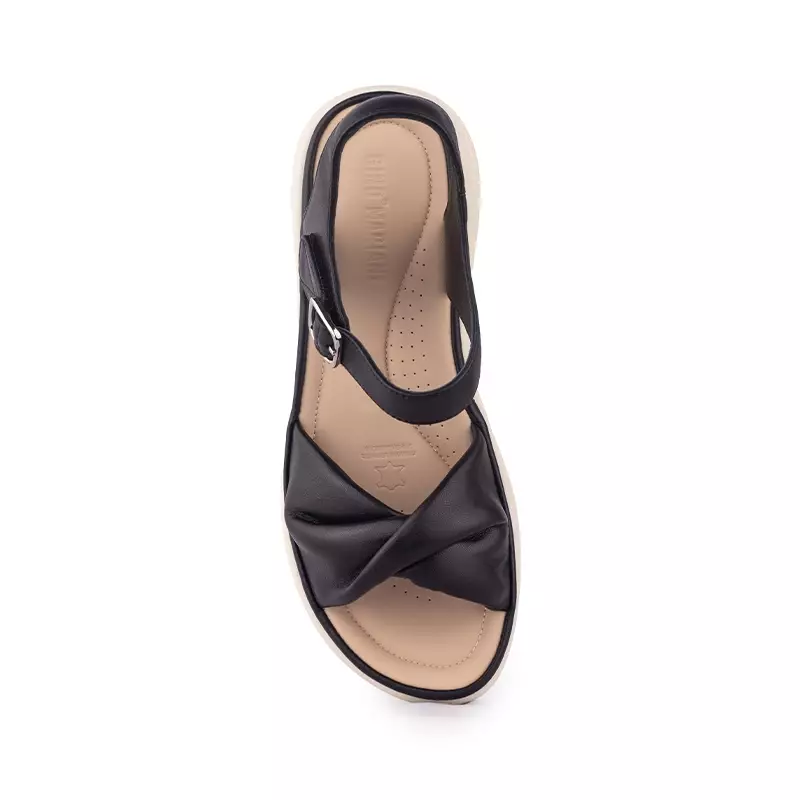 Sandal Strap Sling Back Wanita Casual Gino Mariani Brittany Black