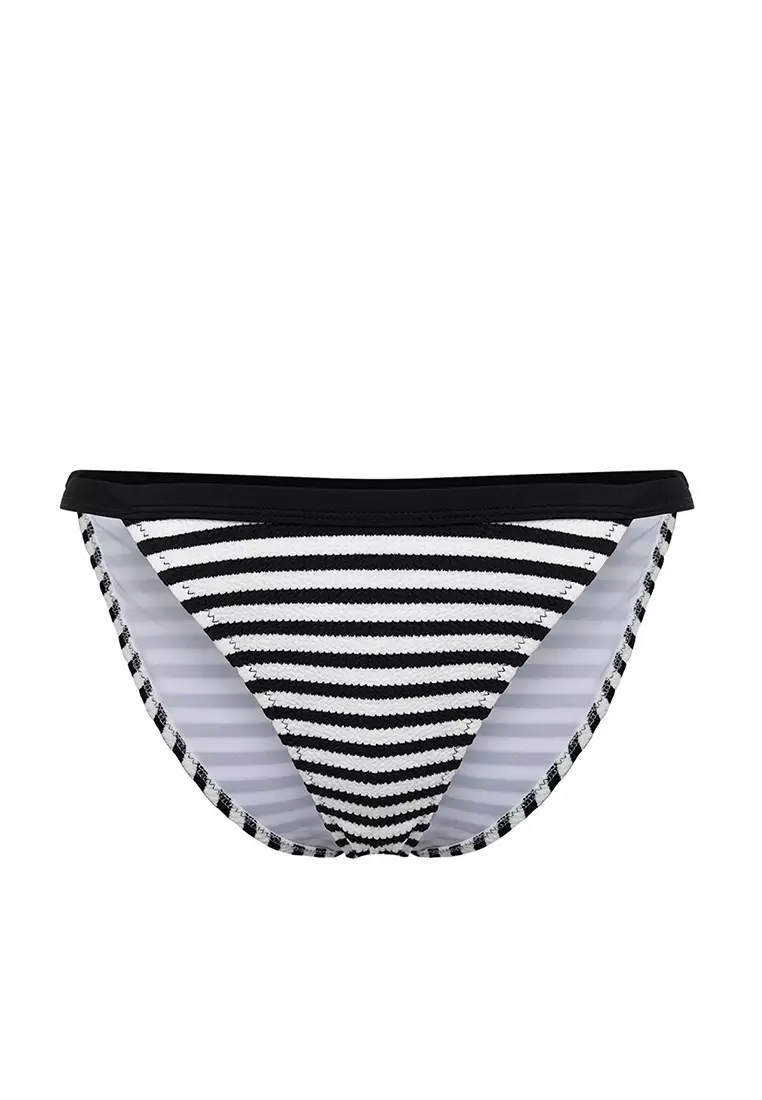Striped Textured Brazilian Bikini Bottom TBESS24BA00115