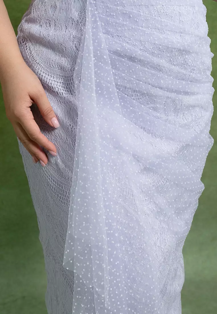 Ella 加大碼 波點垂墜半截裙