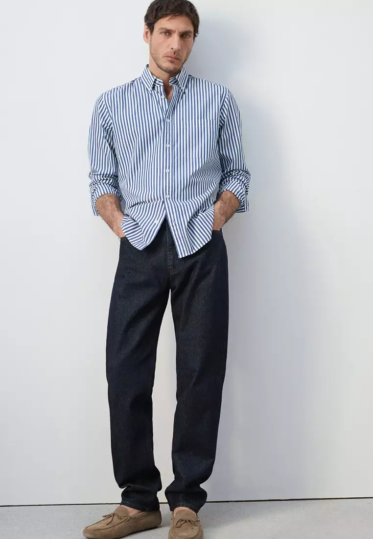 Regular-Fit Striped 100% Cotton Shirt