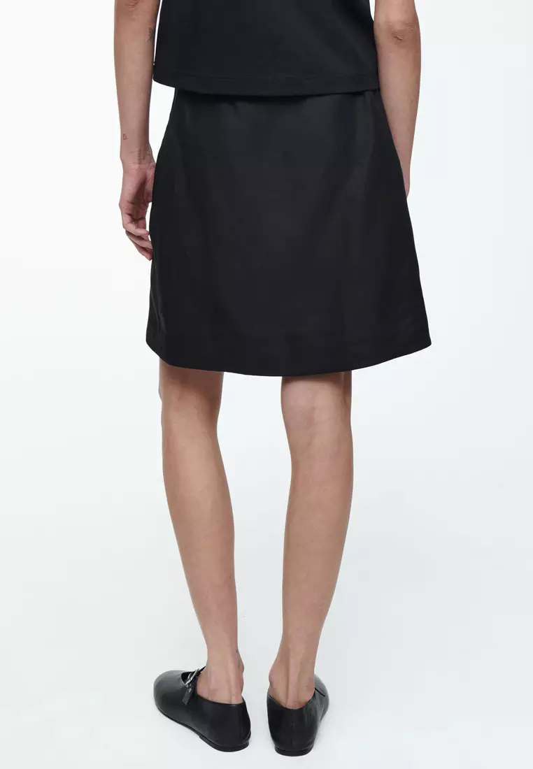 Front-Pleat Mini Skirt