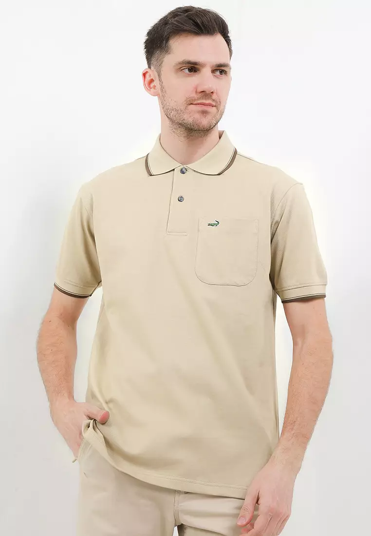 Crocodile CRCOLE 3 Oat - Baju Pria Men Polo Shirt - Relax Fit - Katun