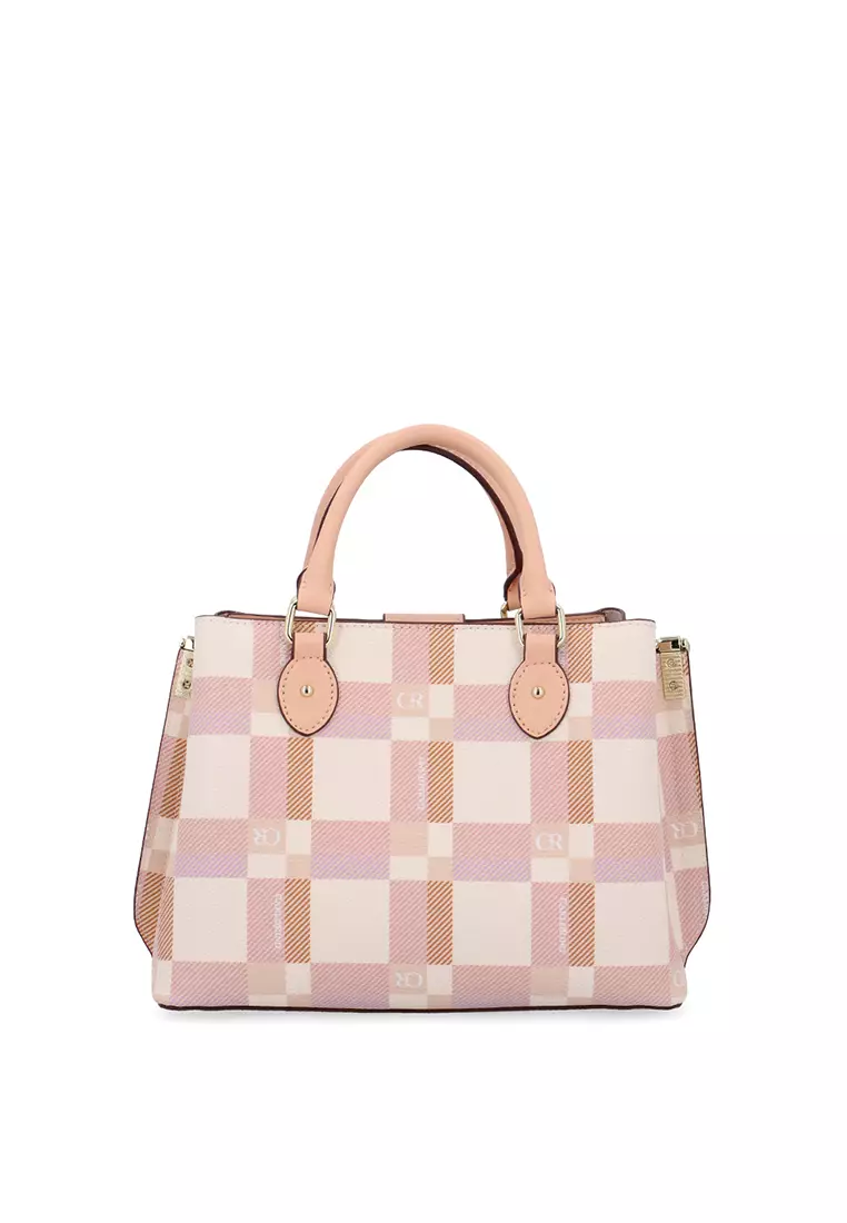CR Dainty Check Top Handle - Peach