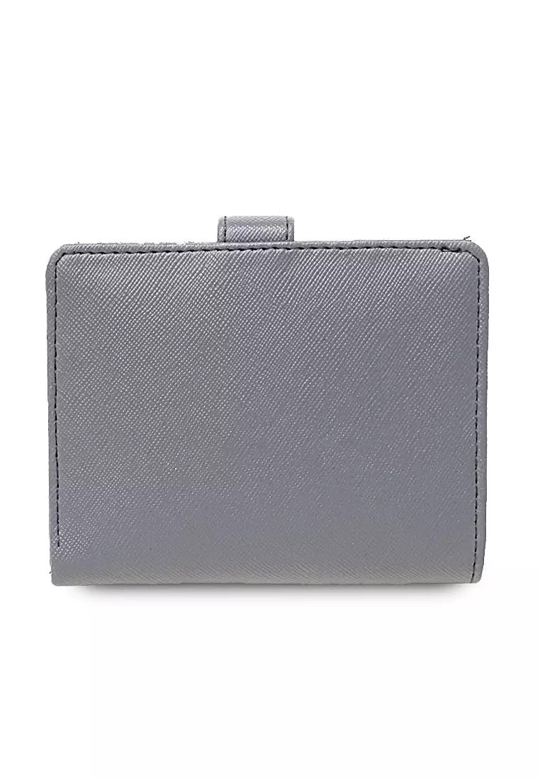 Jareth Dompet Wanita Motif Polos Simple Pengait Slot - Grey