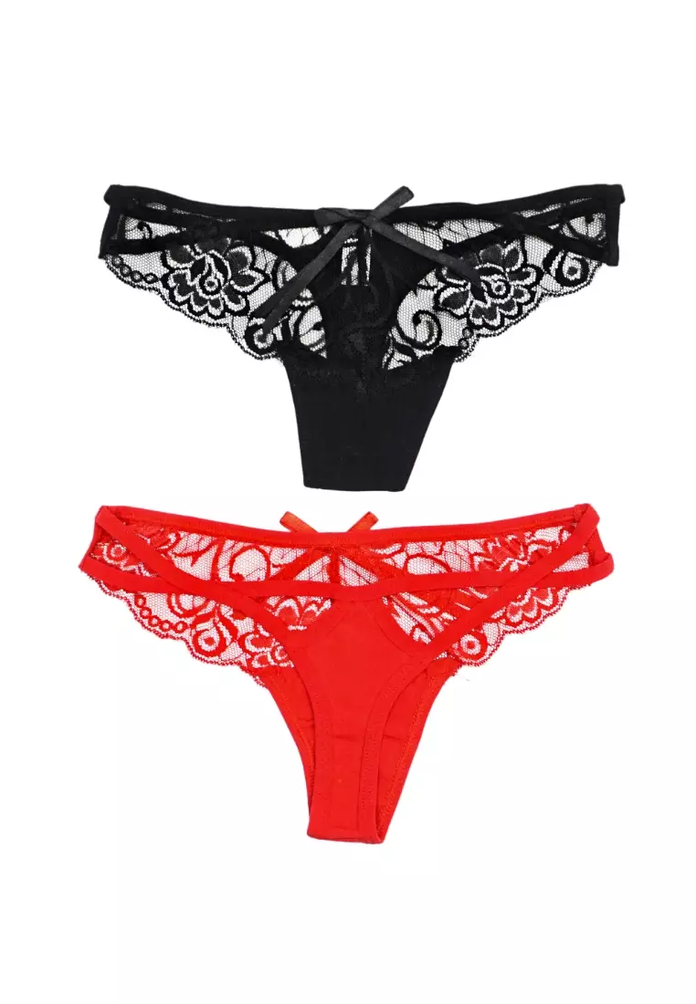 6 Pack Rosie Sexy Lace G String Thong Panties Bundle C – Kiss