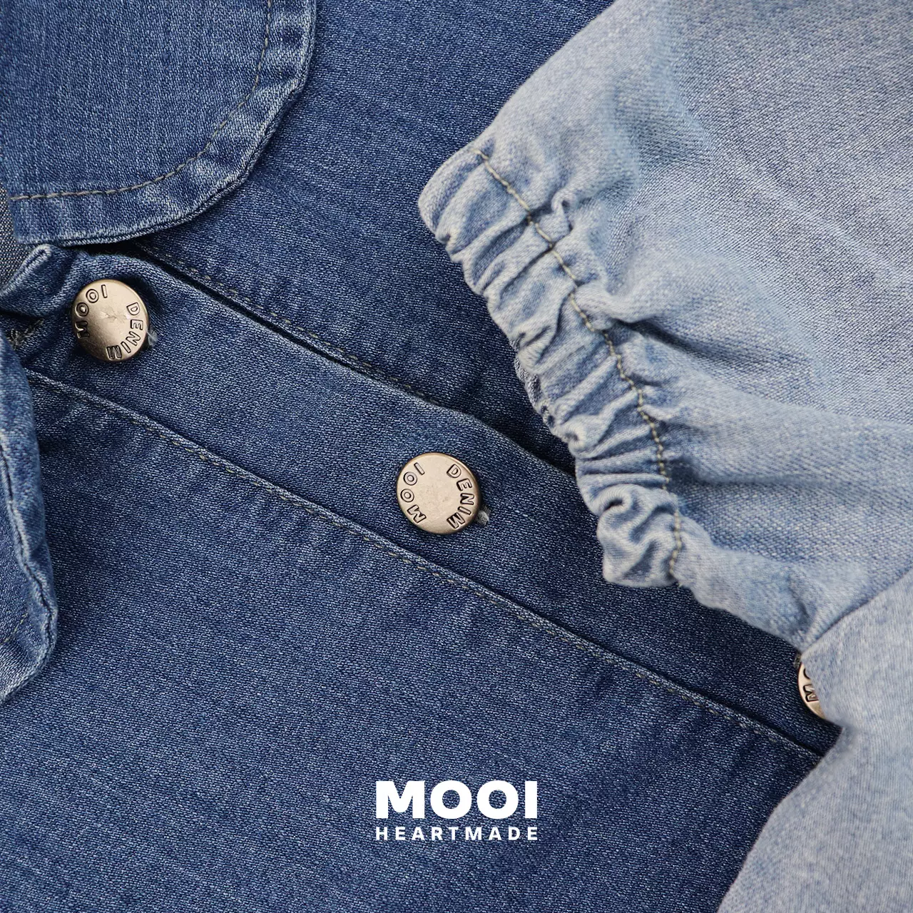 Mooi Kemeja Jeans Anak Yuki Denim Top - Light Blue