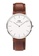 Daniel Wellington brown and silver Classic St Mawes 40mm Men's Stainless Steel Watch with Leather Strap - Sliver - Male watch Watch for men DW 112FFACD536301GS_1
