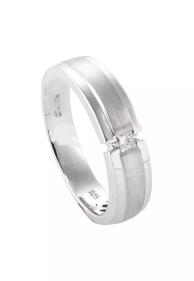 HABIB HABIB Princess Cut Diamond Men s Ring in 925 Silver