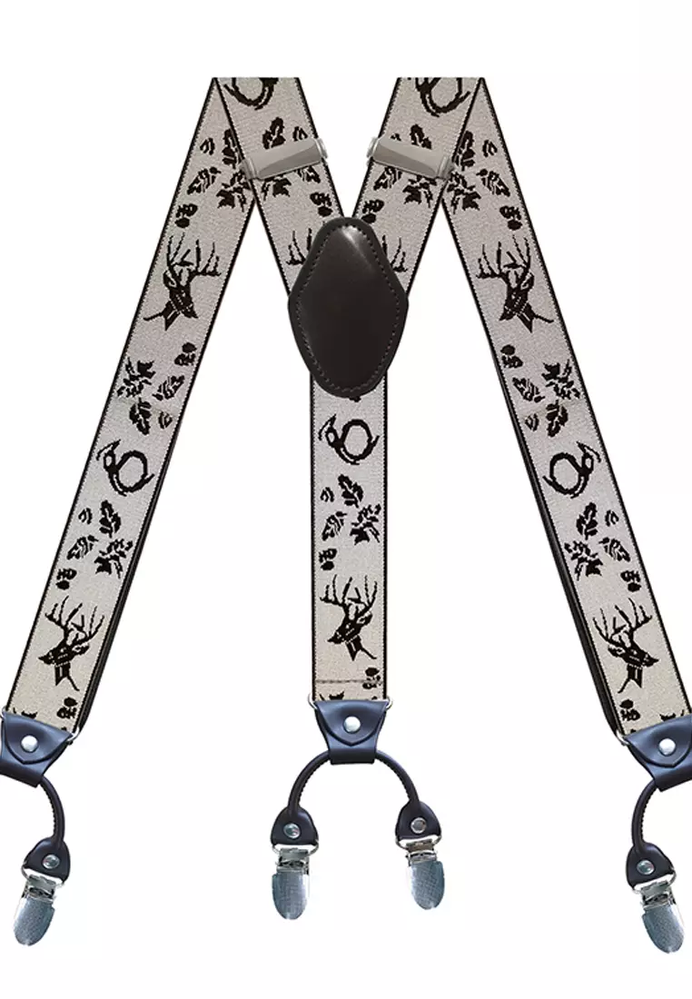 Men's Adjustable Elastic 6 Clips Suspenders