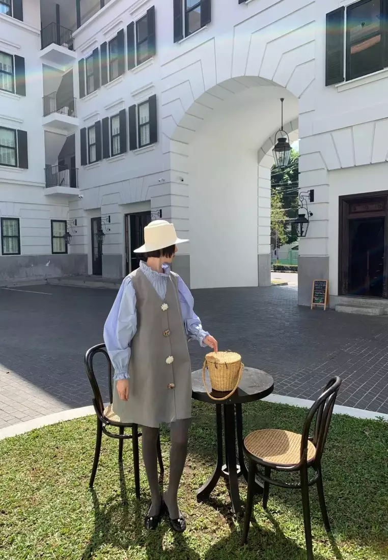 Button Front Swing Mini Dress