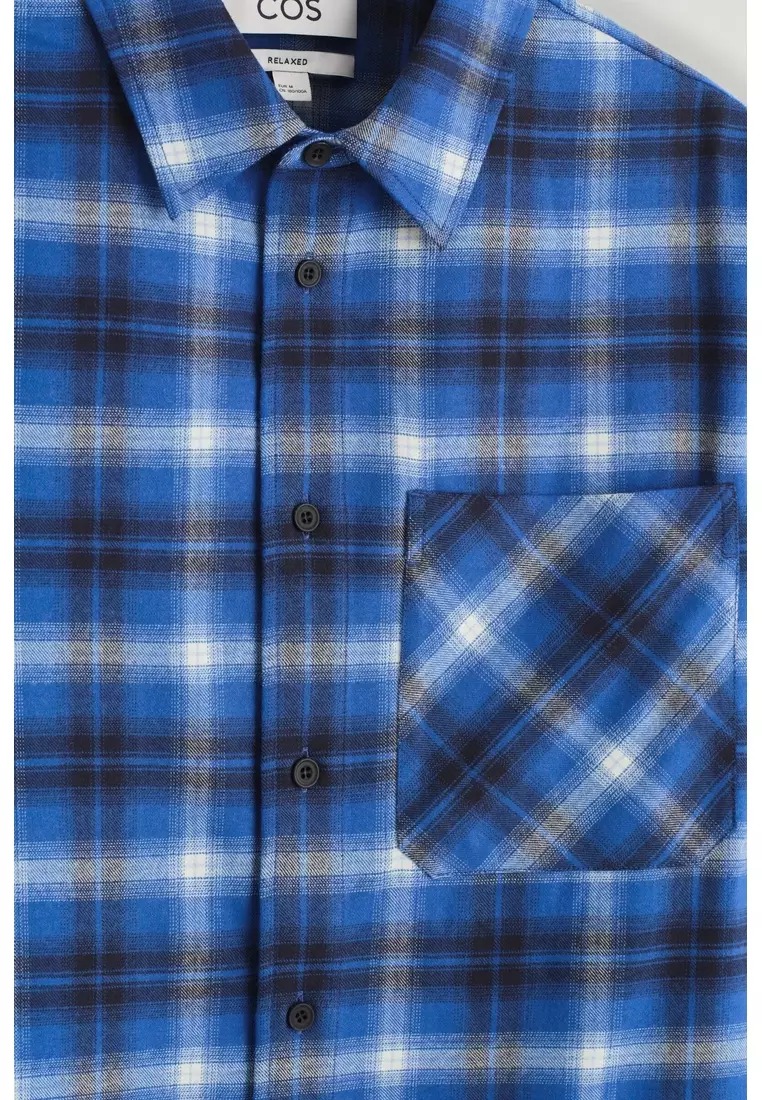 RELAXED CHECKED WOOL-BLEND SHIRT