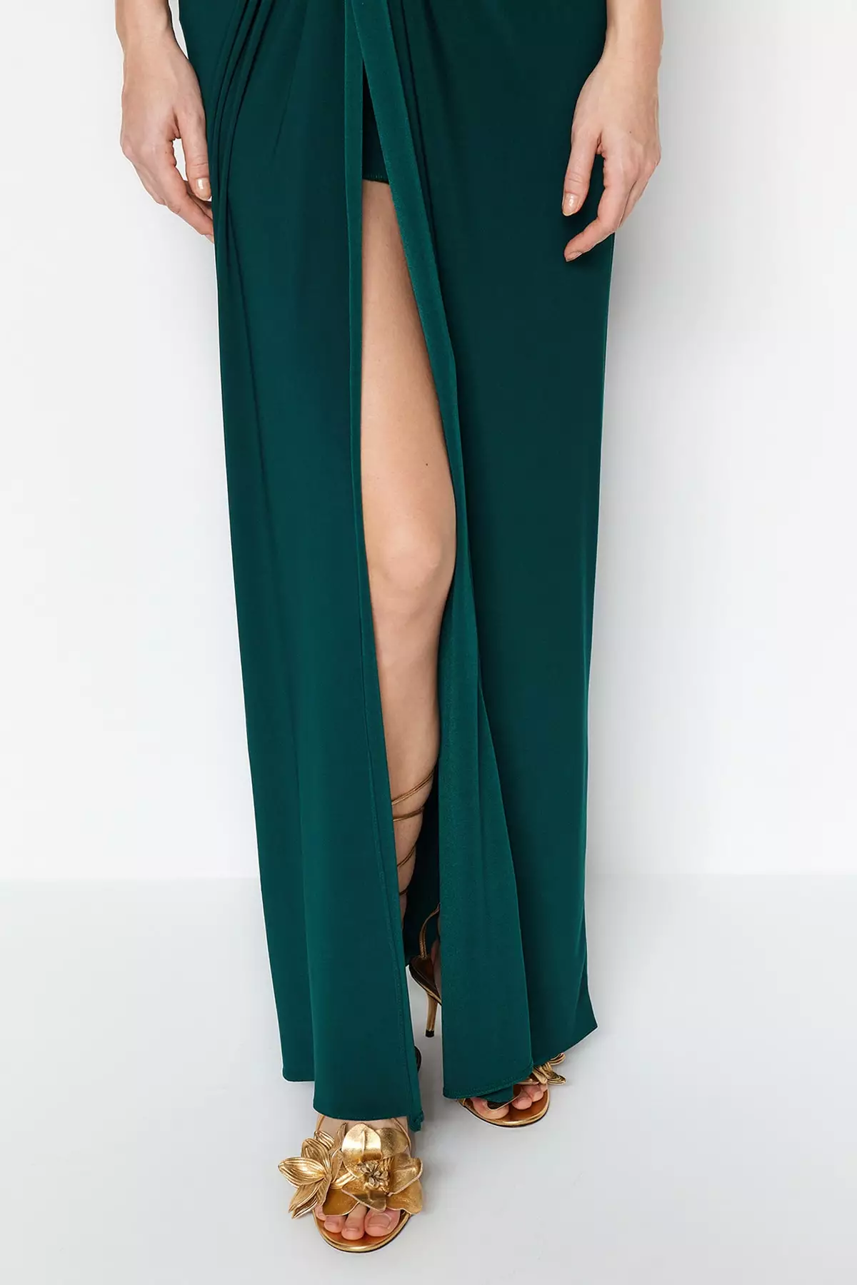 Draped Detail Evening Dress