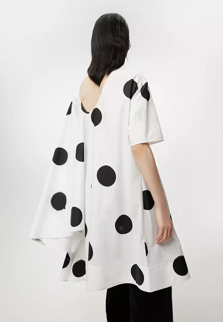 JNBY女士短袖波點連衣裙女