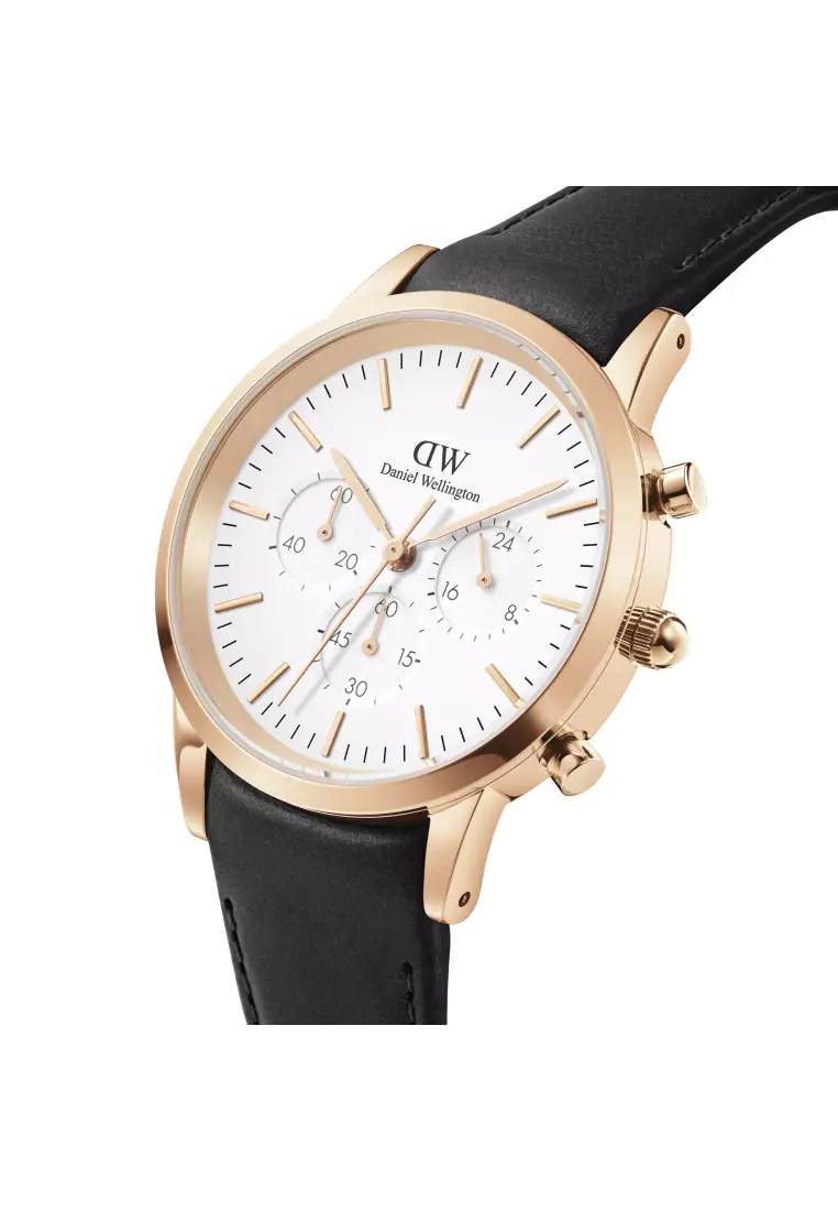 Iconic Chronograph 計時錶 42mm 玫瑰金 白色 DW手錶 - 男士手錶 - 男錶 不銹鋼錶帶