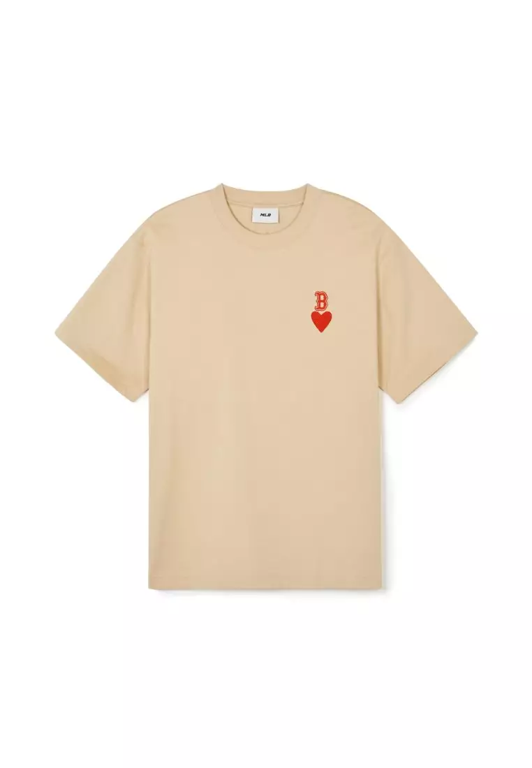 MLB HEART SMALL LOGO OVERFIT T-SHIRTS BOSTON RED SOX 2025