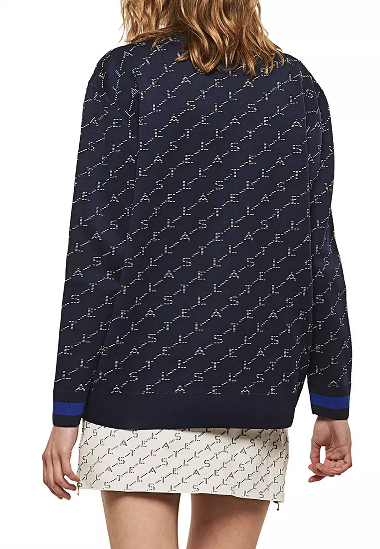 Embroidered Pattern Sweatshirt in Navy