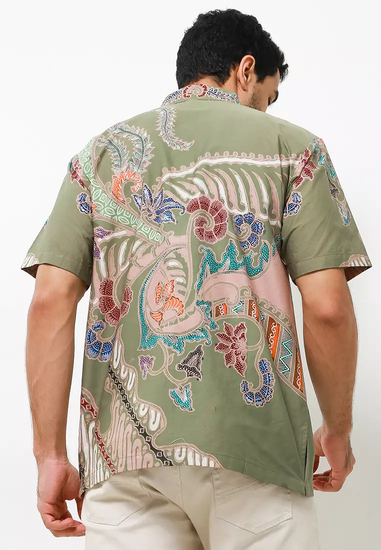 Kunthara Kemeja Batik Tulis Premium Pria Casual Modern Lengan Pendek