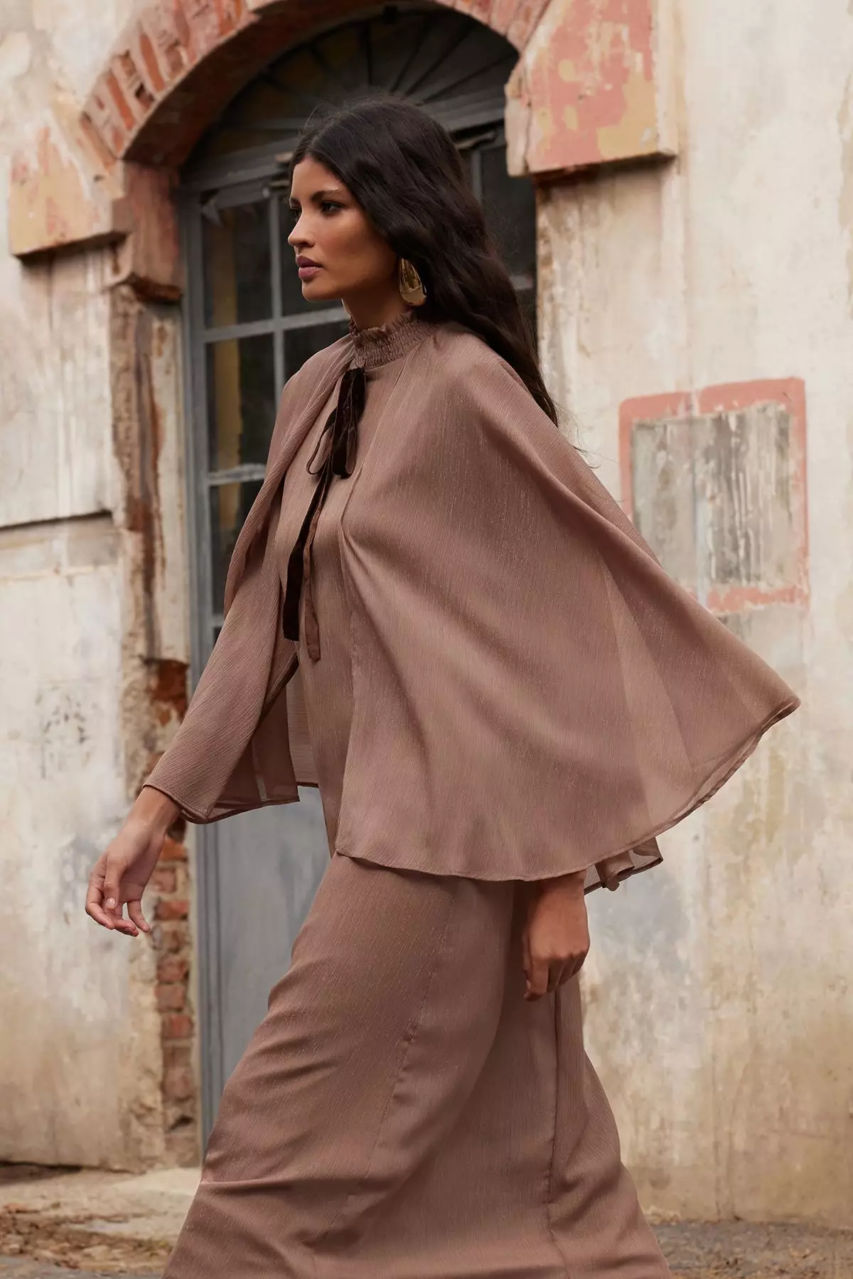 Buy Trendyol X Ai Mink Cape Ribbon Detail Dress