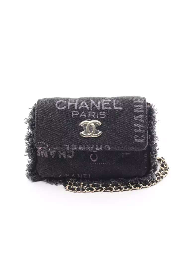 Buy Chanel Pre-loved CHANEL matelasse chain shoulder bag denim black  multicolor gold hardware 2023 Online