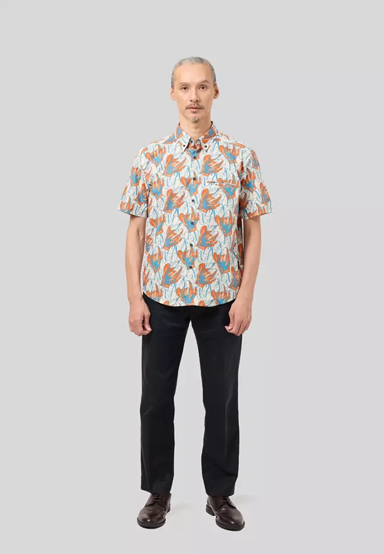 Nusantara Slim Fit Everlast Blossom in Blue Turmeric