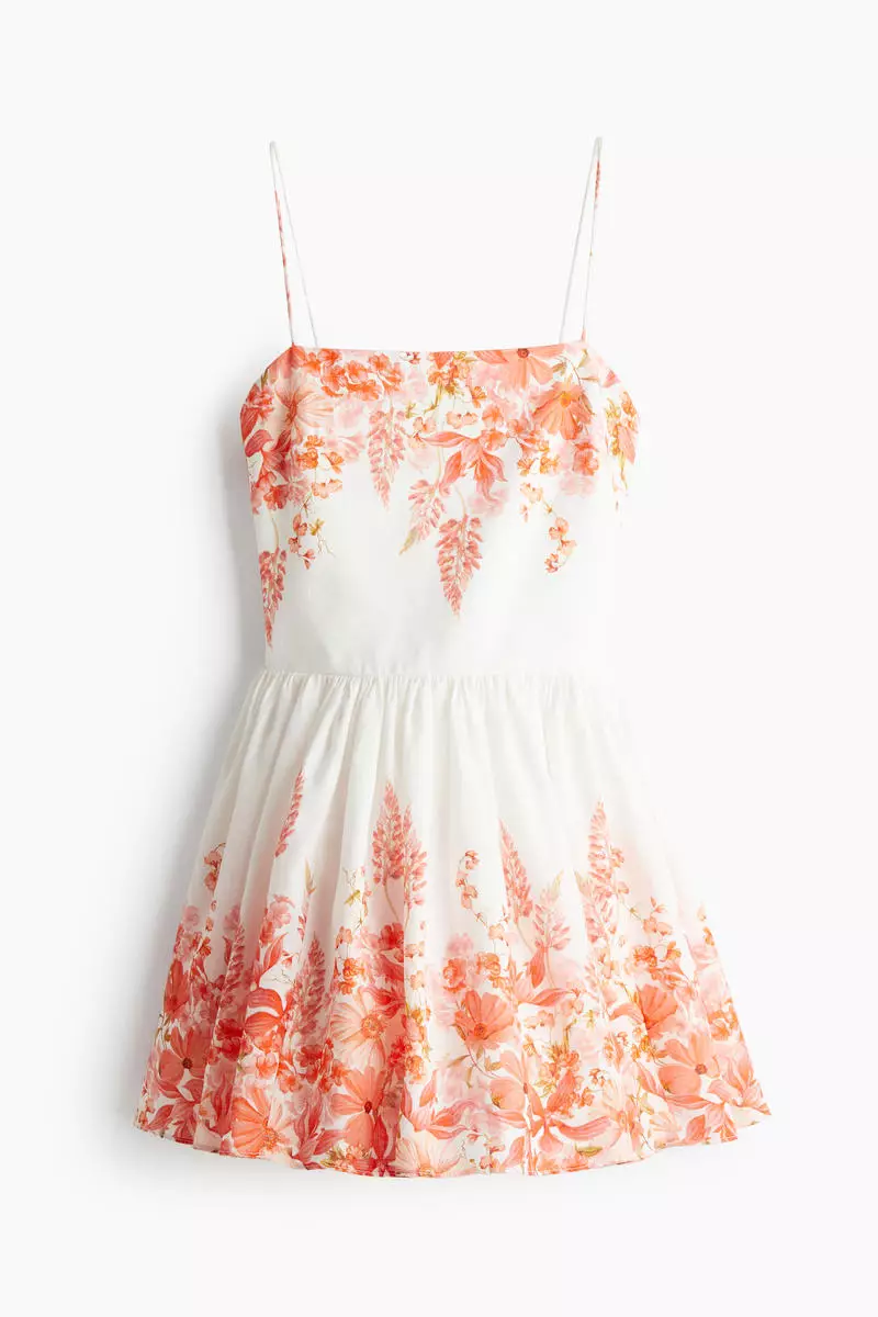 Patterned linen dress
