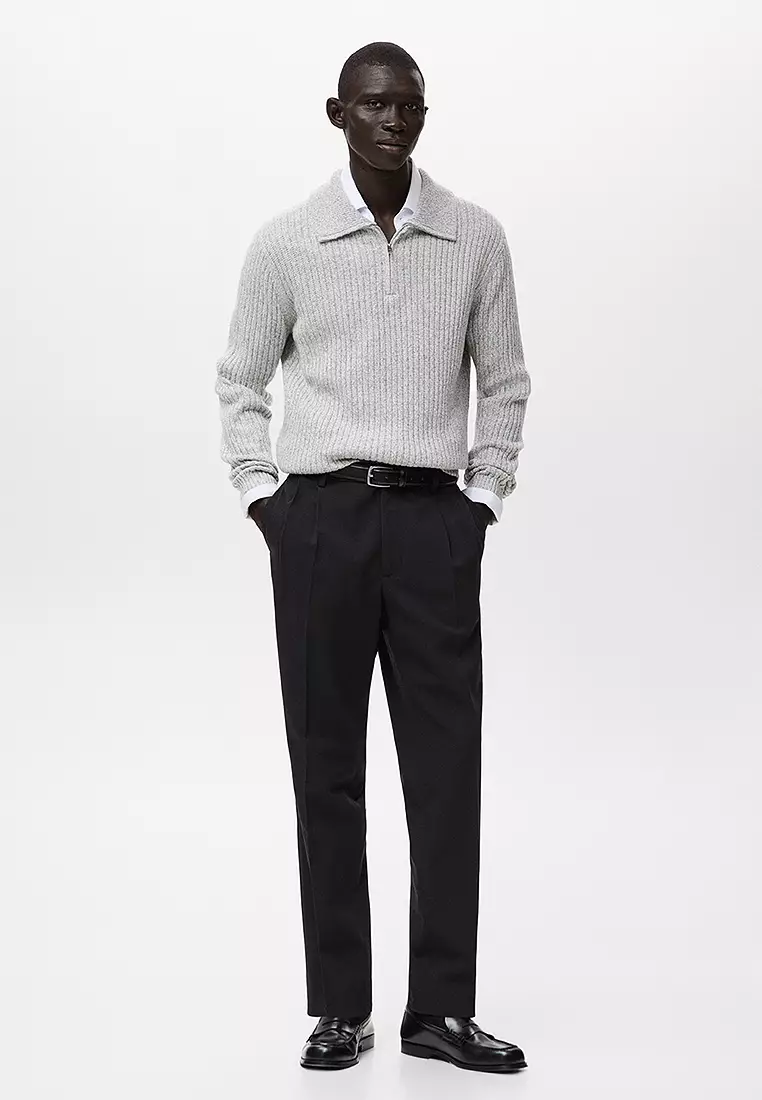 Wool-Blend Sweater With Zip