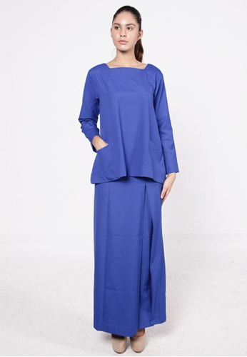 Tatti Kurung Royal Blue from HESHDITY in Blue