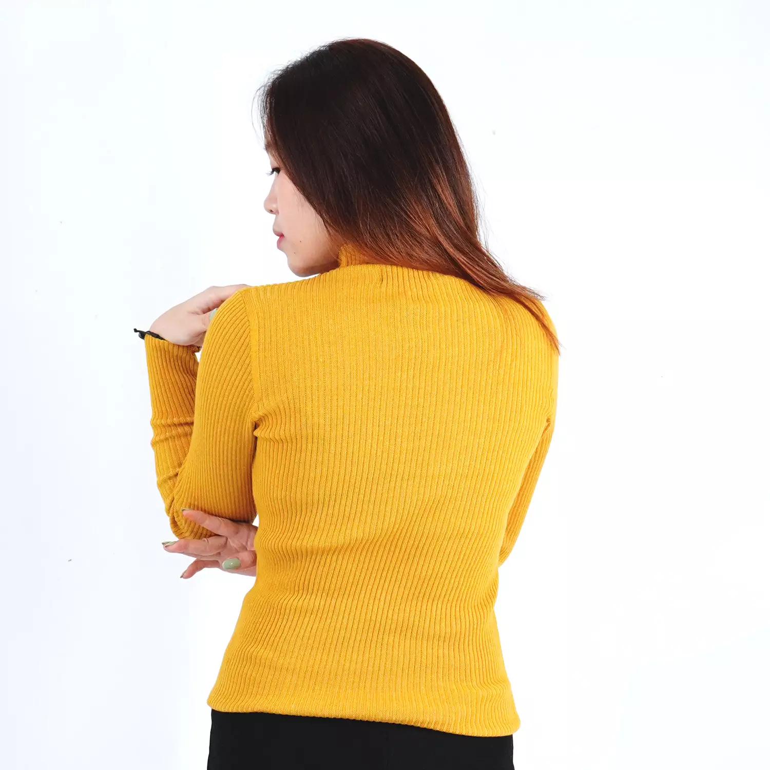 OKECHUKU Elza - Sweater Rajut Sweter Leher Tinggi Knit Switer Korean Style