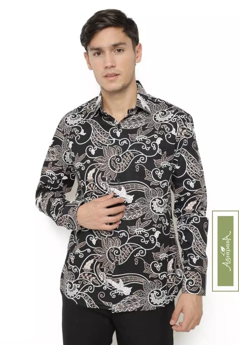 Jual Agrapana Rajata Baju Batik Slim Fit Pria Lengan Panjang Kemeja ...