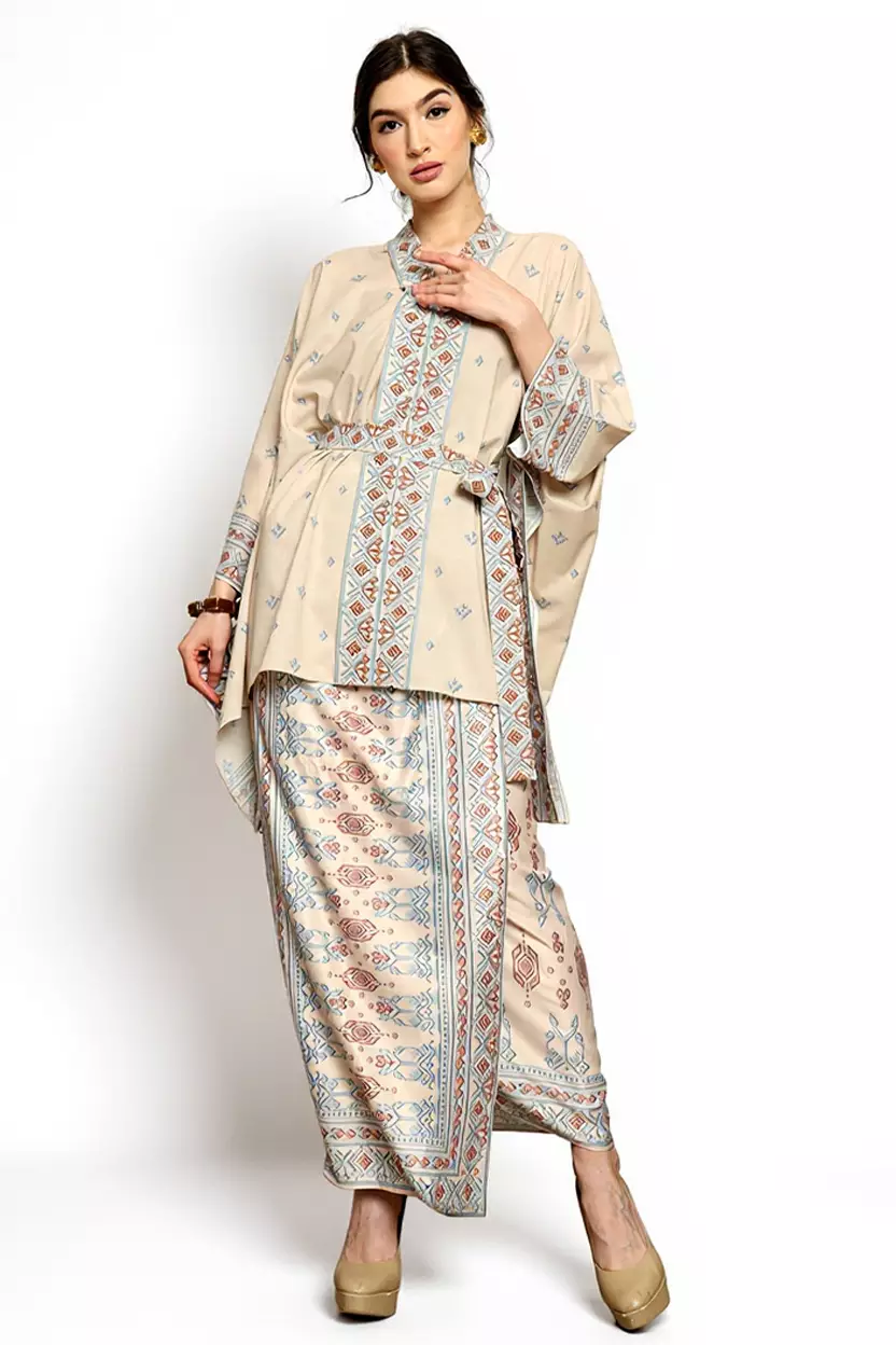 Kanzi Collection Songket Sarong Kebaya Belt Beige