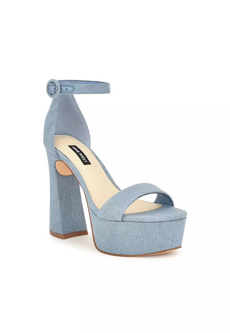 Buy Nine West Ivana Ankle Strap Sandals Light Blue 2025 Online